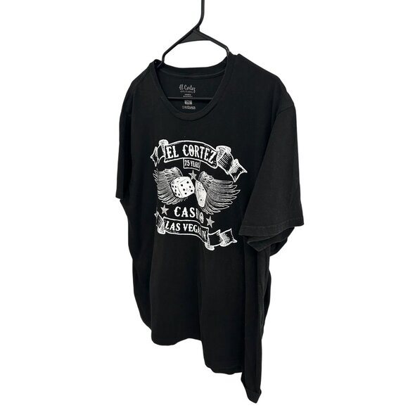 El Cortez Casino Las Vegas NV 75 Years Mens Graphic T-Shirt 2XL Black Cotton - Picture 3 of 8